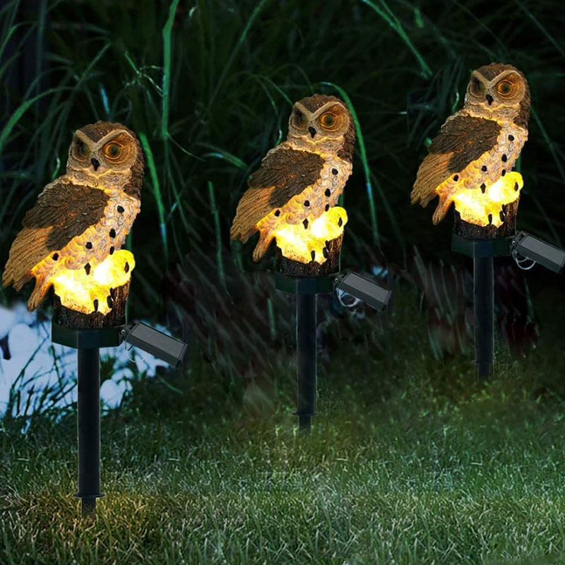 Barter | Trädgårdslampa ugglor med solenergi