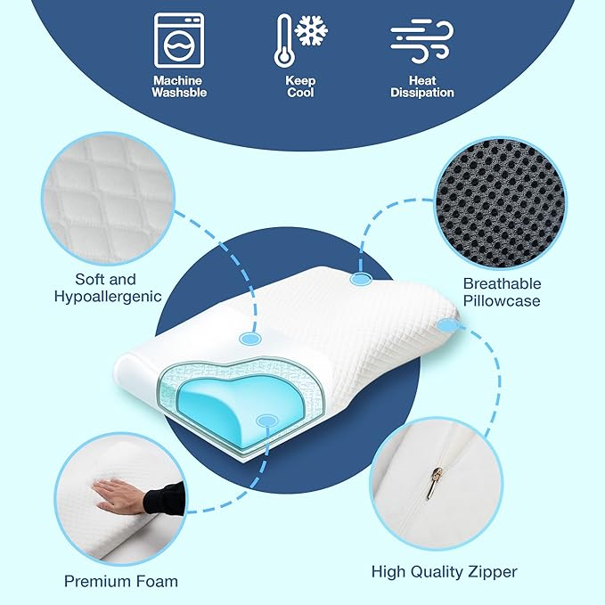 SnoreFree Anti-Snoring Pillow – Ergonomiskt stöd för en vilsam, tyst sömn