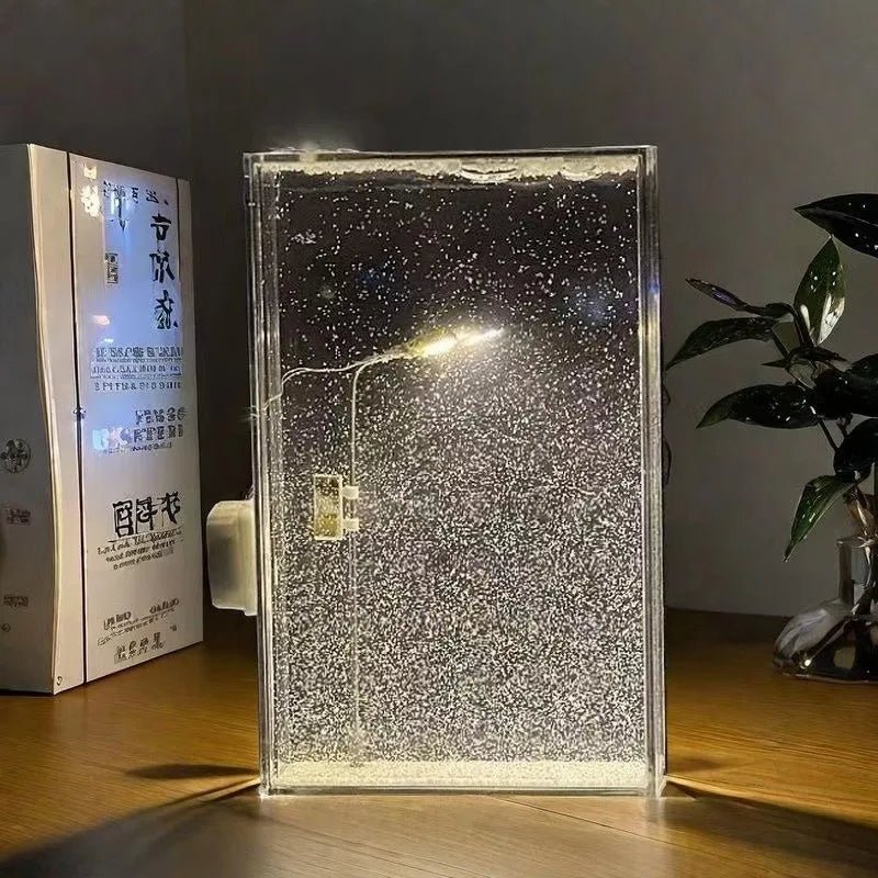 Snöig Scen Nattlampor – DIY Julgatubelysning med Flödande Snöeffekt för Magisk Skrivbord Dekor