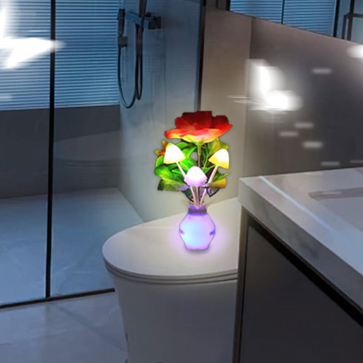 LED-nattlampa i form av simulerade blommor med intelligent kontroll för sovrummet