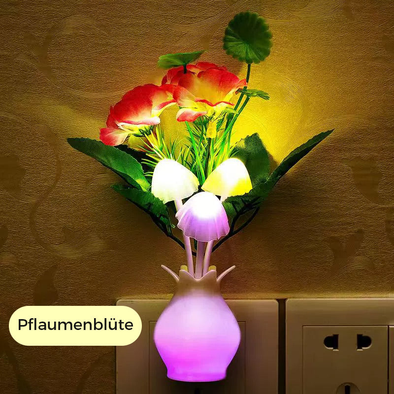 LED-nattlampa i form av simulerade blommor med intelligent kontroll för sovrummet