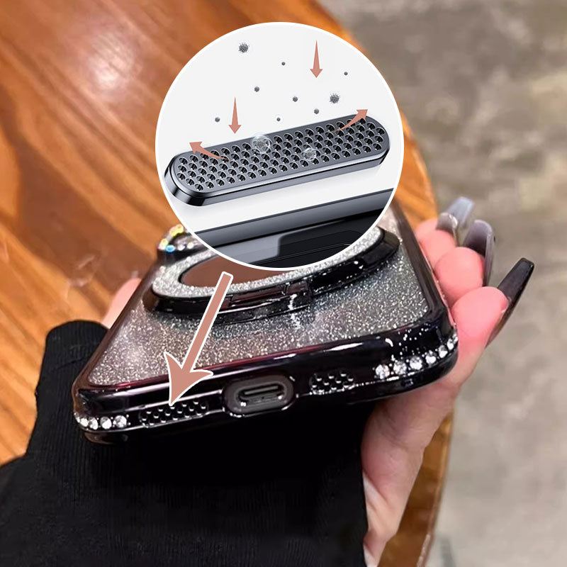 Mobilskal med Spegel Magnetisk Ställning Glittrande