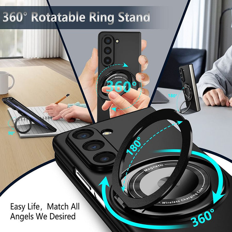 Magnetiskt telefonfodral med 360° roterande ställ för Samsung Z fold &amp; flip 6/5/4/3