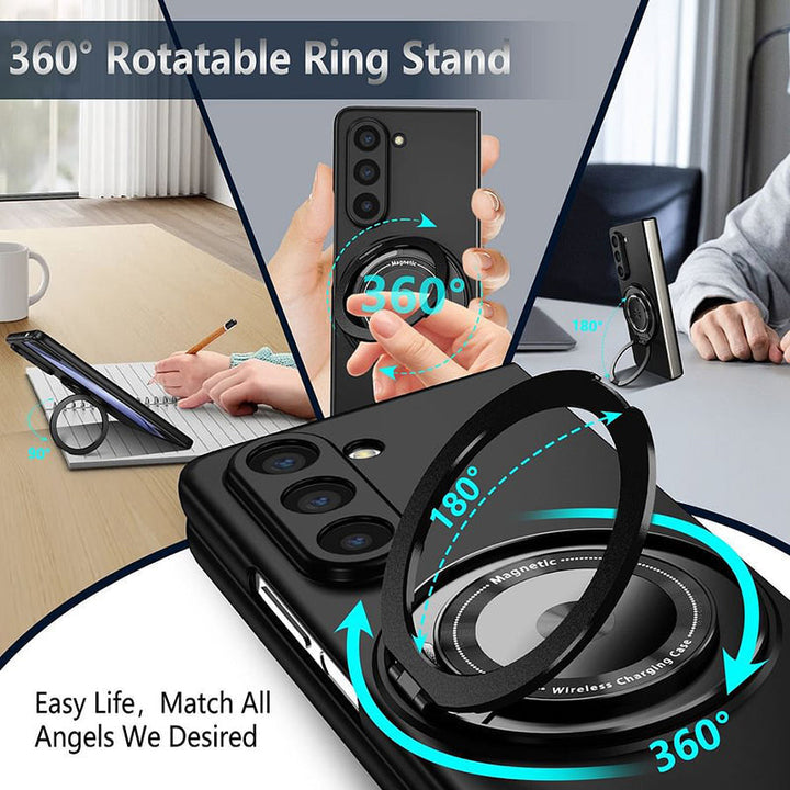 Magnetiskt telefonfodral med 360° roterande ställ för Samsung Z fold &amp; flip 6/5/4/3
