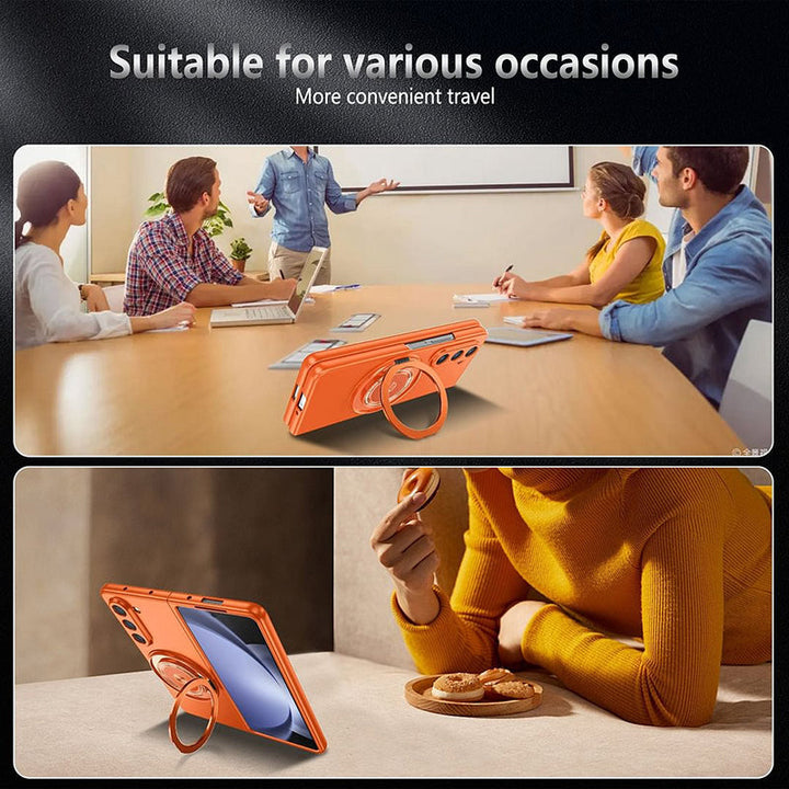 Magnetiskt telefonfodral med 360° roterande ställ för Samsung Z fold &amp; flip 6/5/4/3