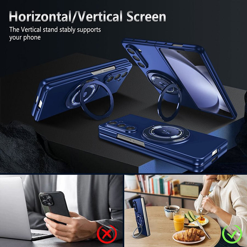 Magnetiskt telefonfodral med 360° roterande ställ för Samsung Z fold &amp; flip 6/5/4/3