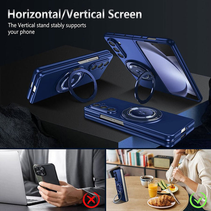 Magnetiskt telefonfodral med 360° roterande ställ för Samsung Z fold &amp; flip 6/5/4/3