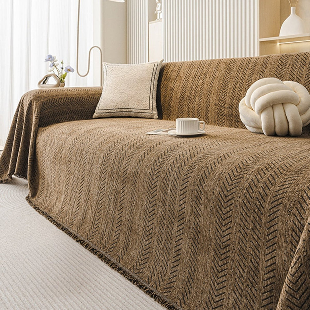 TexturaHome – Repfria chenille-sofföverdrag