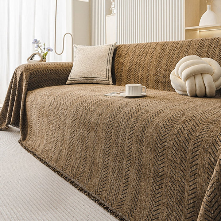 TexturaHome – Repfria chenille-sofföverdrag