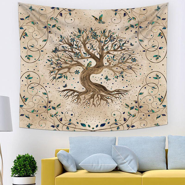 Livets Träd Hem Väggtapestry - Elegant Inredning för Dorm & Rum