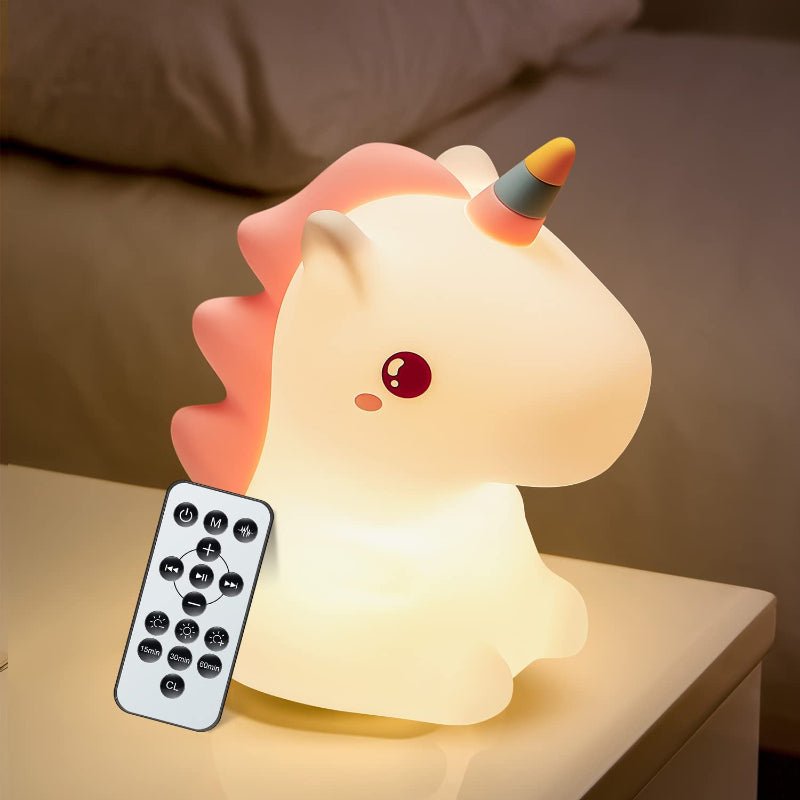 Nattlampa Unicorn med justerbara färger och ljusstyrka