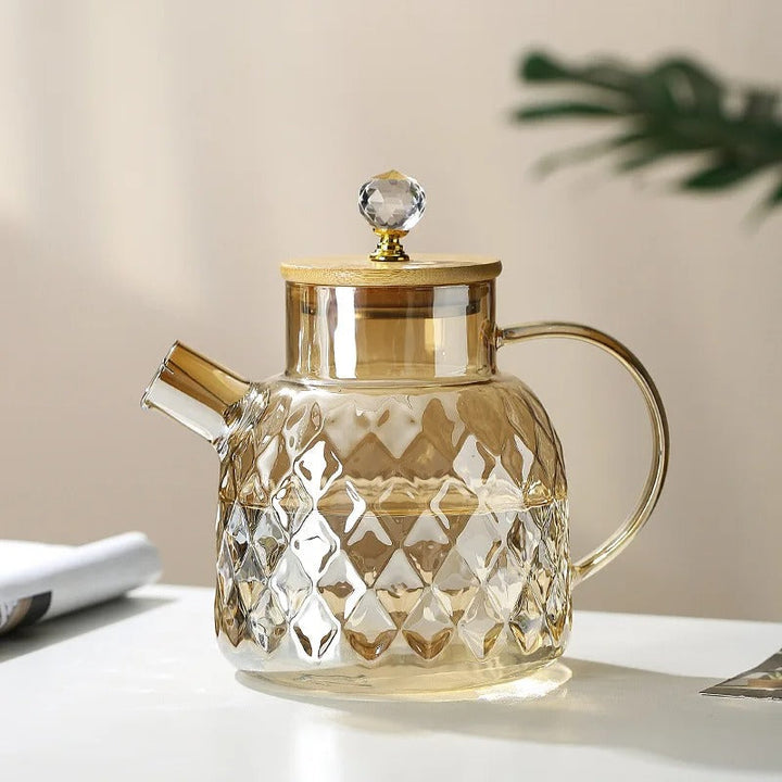 Klassisk Kristall Teapot | Glas &amp; Trä