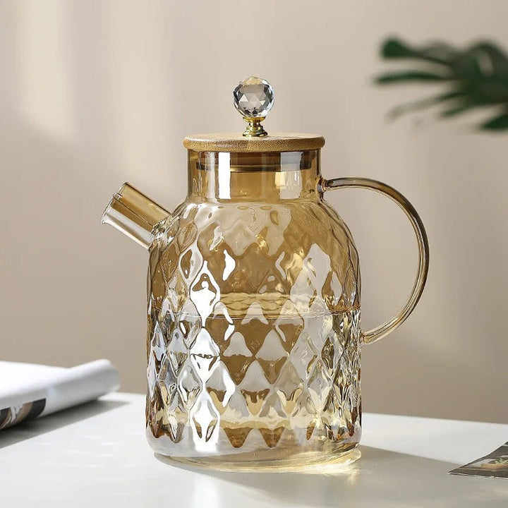 Klassisk Kristall Teapot | Glas &amp; Trä