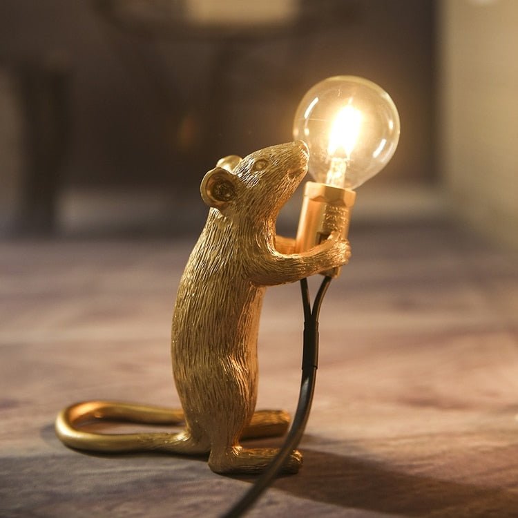 Vintage Mus LED Bordslampa