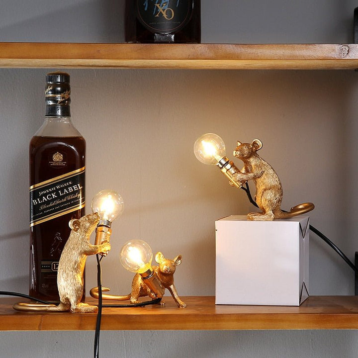 Vintage Mus LED Bordslampa
