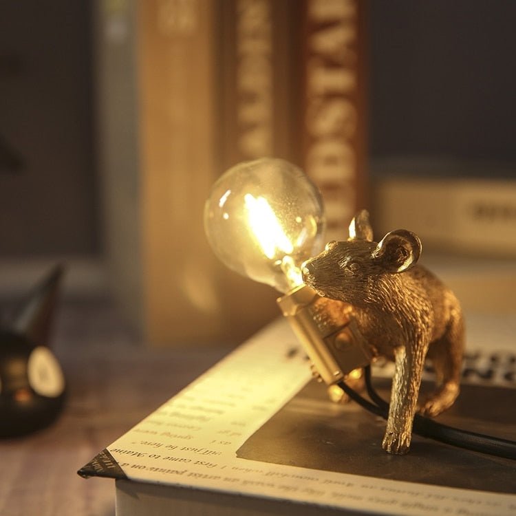 Vintage Mus LED Bordslampa