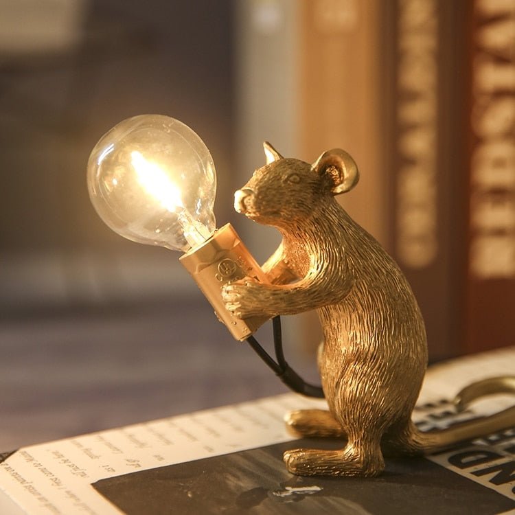 Vintage Mus LED Bordslampa