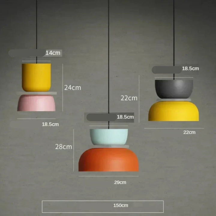 LuminaGlow - Modern Hänglampa i Skandinavisk Macaron Stil