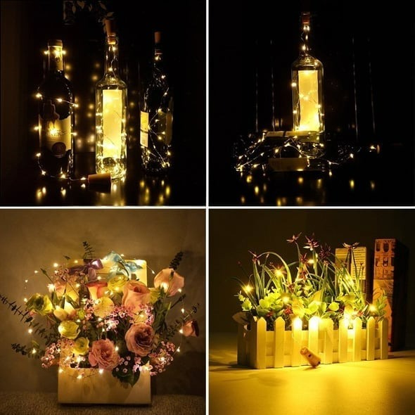 LED Flaska Ljus Kork Natt Ljus DIY Dekor |