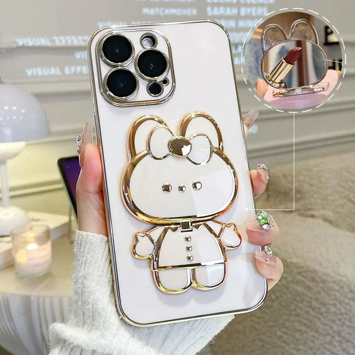 3D Kanin Koreansk Stil Spegel iPhone Fodral