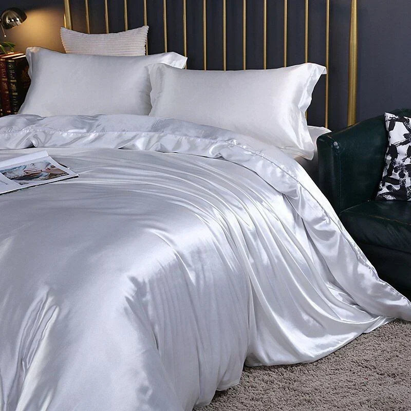 Elegant Satin Silke Sängkläder Set - Lyxig Komfort för Varje Natt