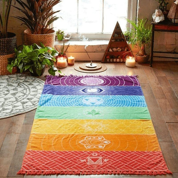 7 Chakra Regnbågs Yogamatta
