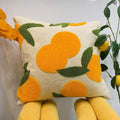 Orange Broderad Kuddöverdrag