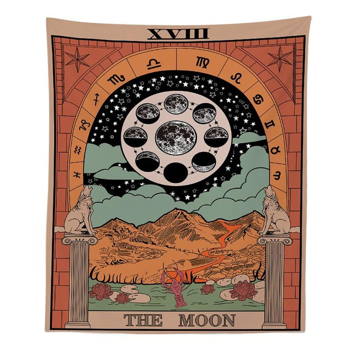 " månen" Tarot färgglad väv
