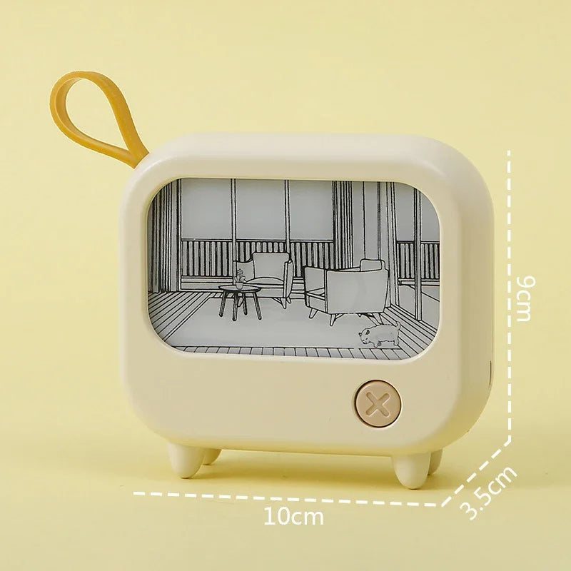 Mini TV-målning LED-nattlampa